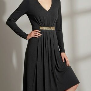 BUILT IN SHAPEWEAR / GREY DRESS BY NUE BY SHANI / NWT / SIZES 4 & 12 / MSRP $260